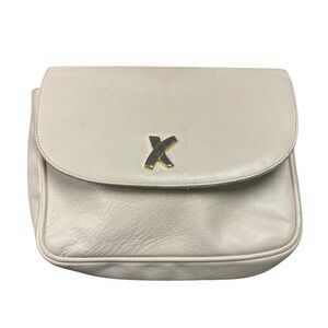 Paloma Picasso cream leather small clutch no strap vintage great condition